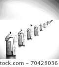 A close up of a flying bird illustration 70428036