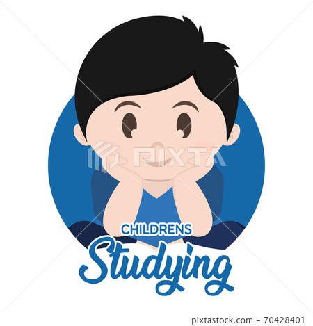 Childrens studying poster Childrens studying poster 70428401