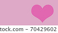 Valentine's day greeting card. Purple heart on pink background; Space for text 70429602