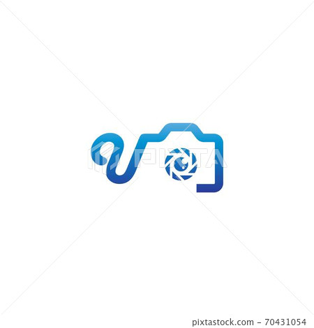 Letter U logo of the photography is combined with the camera icon Letter U logo of the photography is combined with the camera icon 70431054