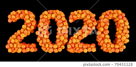 2020 Halloween concept. 2020 from pumpkins, 3D rendering 2020 Halloween concept. 2020 from pumpkins, 3D rendering 70431128