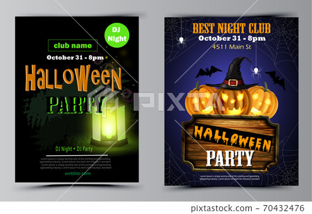 Halloween party flyer set vector 70432476