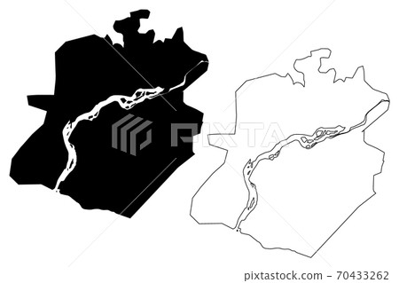 Bamako City (Republic of Mali) map vector illustration, scribble sketch City of Bamako map 70433262
