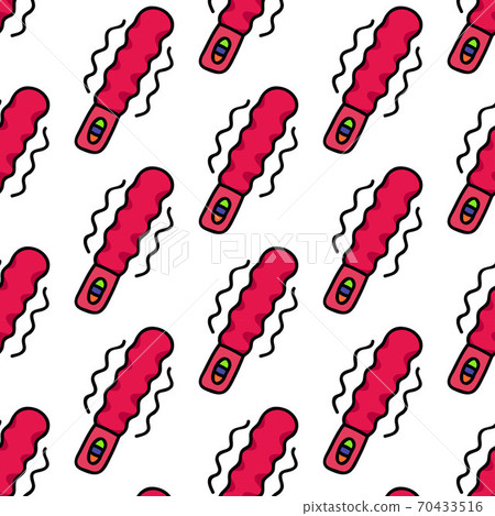vibrator sex toy seamless doodle pattern, vector color illustration 70433516