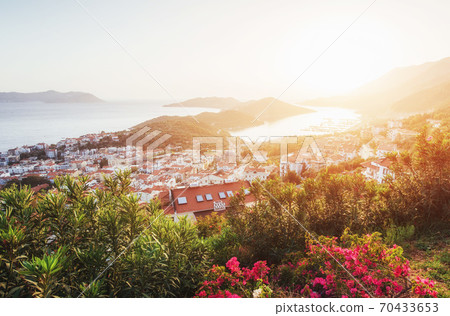 Panorama of the coast at sunset over the city of Trapani. Sicily, Italy, Europe Panorama of the coast at sunset over the city of Trapani. Sicily, Italy, Europe 70433653