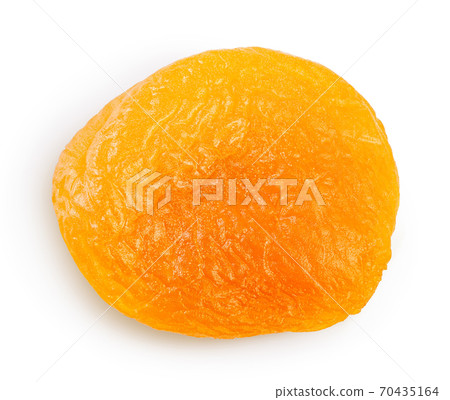 Dried apricots isolated on white background with clipping path and full depth of field. Top view. Flat lay Dried apricots isolated on white background with clipping path and full depth of field. Top view. Flat lay 70435164