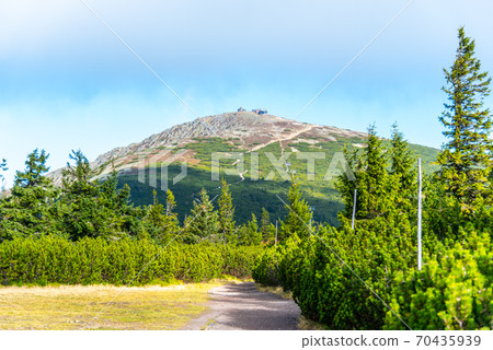 Snezka, or Sniezka - the highest mountain of Czech Republic, Giant Mountains - Krkonose National Park, Czech Republic and Poland Snezka, or Sniezka - the highest mountain of Czech Republic, Giant Mountains - Krkonose National Park, Czech Republic and Poland 70435939
