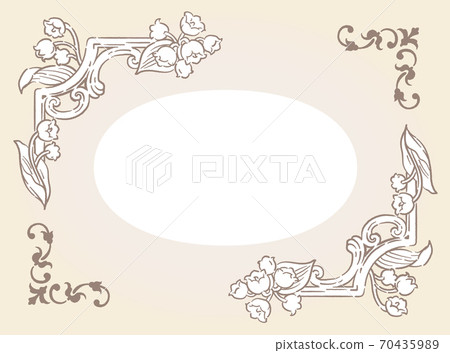 Antique decorative frame and decorative elements using lily of the valley flowers. Vector material Antique decorative frame and decorative elements using lily of the valley flowers. Vector material 70435989
