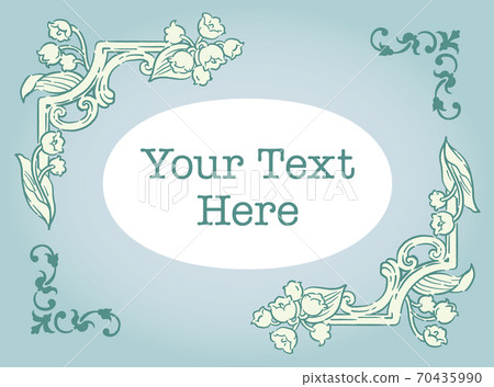 Antique decorative frame and decorative elements using lily of the valley flowers. Vector material Antique decorative frame and decorative elements using lily of the valley flowers. Vector material 70435990