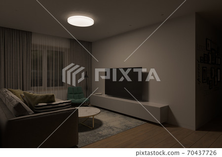 3d illustrations of interior living room tv zone 3d illustrations of interior living room tv zone 70437726