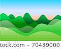 Mountain and sky at sunrise. In the style of simple decorative pictures 70439000