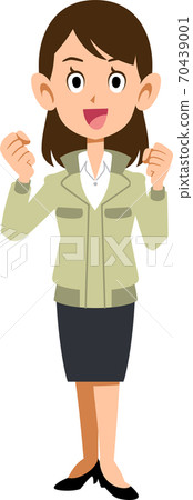 一個穿著工作服的膽量的書記官女人 一個穿著工作服的膽量的書記官女人 70439001