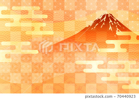 Mt. Fuji autumn watercolor background Mt. Fuji autumn watercolor background 70440923
