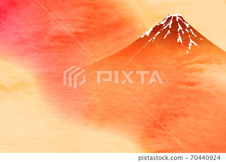 Mt. Fuji autumn watercolor background 70440924