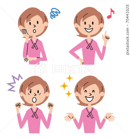 Various facial expressions of women 70441028