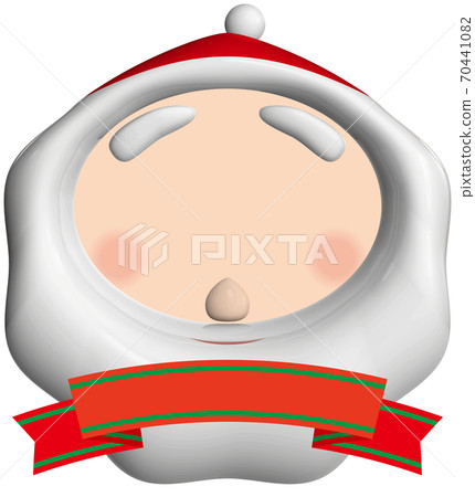 Sealing wax-like mark background transparent in the shape of Santa Claus 70441082