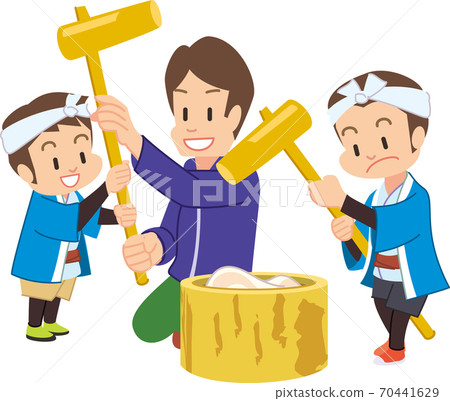 一個教孩子如何做年糕的人 70441629