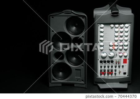 Audio system stereo column on dark background 70444370