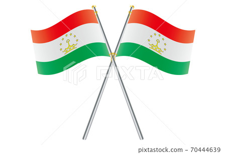 New World Flag 2: 3 Ver Gradation Wave Pole Cross Tajikistan 70444639