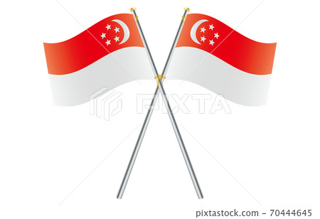 New World Flag 2: 3 Ver Gradation Wave Pole Cross Singapore 70444645