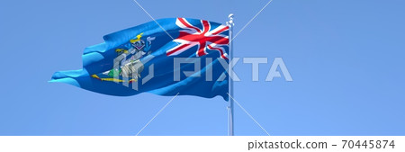 3D rendering of the national flag of South Georgia and the South Sandwich Islands waving in the wind 3D rendering of the national flag of South Georgia and the South Sandwich Islands waving in the wind 70445874