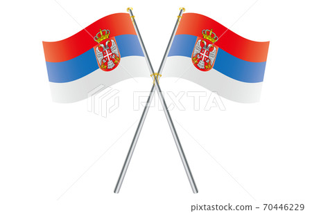 Flag of the New World 2: 3 Ver Gradation Wave Pole Cross Serbia 70446229