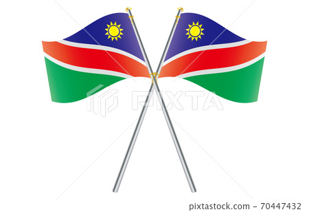 New World Flag 2: 3 Ver Gradation Wave Pole Cross Namibia 70447432