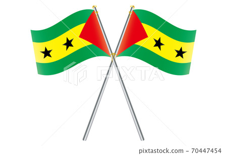 Flag of the New World 2: 3 Ver Gradation Wave Pole Cross Sao Tome Principe 70447454