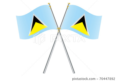 Flag of the New World 2: 3 Ver Gradation Wave Pole Cross Saint Lucia 70447892
