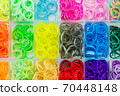Colorful of elastic rainbow loom bands. 70448148