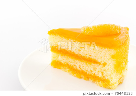 Oranges cake slice,fruit cake. 70448153