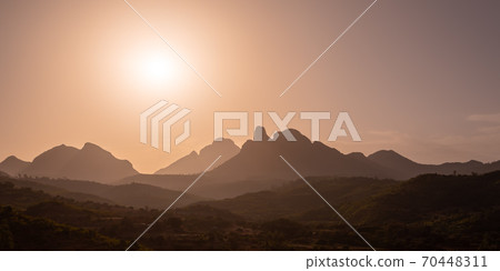 Sunrise landscape Simien mountain Ethiopia 70448311
