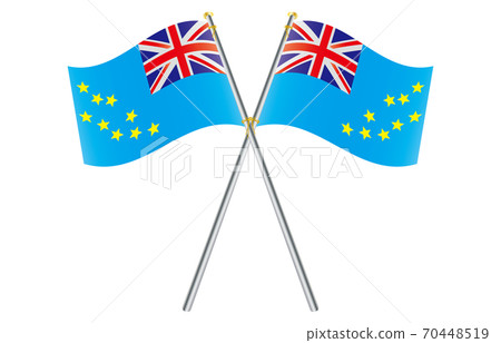 Flag of the New World 2: 3 Ver Gradation Wave Pole Cross Tuvalu 70448519