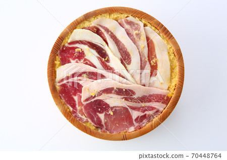 Pork loin pickled in Saikyo miso in barrel Pork loin pickled in Saikyo miso in barrel 70448764