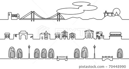 倉敷市容單色線描 70448990