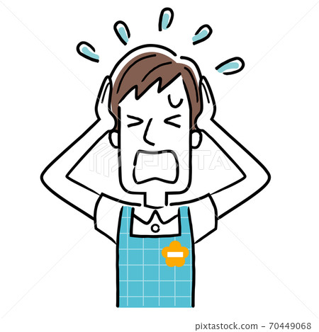 Illustration material: Young nursery man, panic Illustration material: Young nursery man, panic 70449068