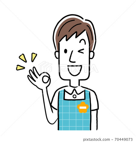 Illustration material: Young nursery teacher, OK sign 70449073