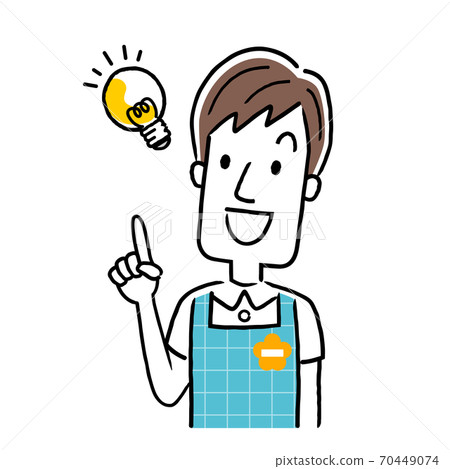 Illustration material: Young nursery man, ideas, ideas 70449074