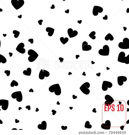 Seamless Pattern with Black hearts Seamless Pattern with Black hearts 70449830