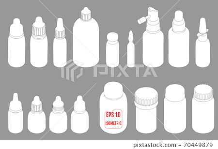Isometric medical packaging white set. 70449879