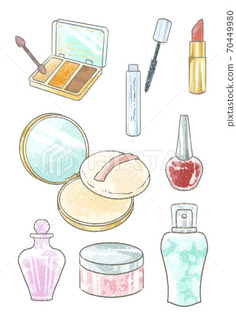Illustration of a cosmetic set with a gentle touch 70449980