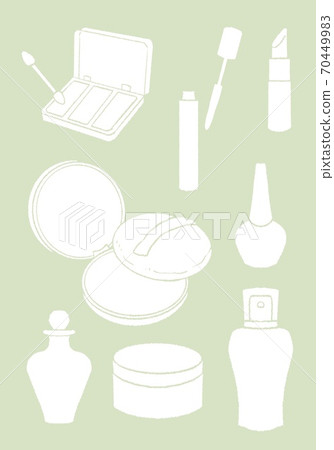 Illustration of a set of simple cosmetic silhouettes 70449983