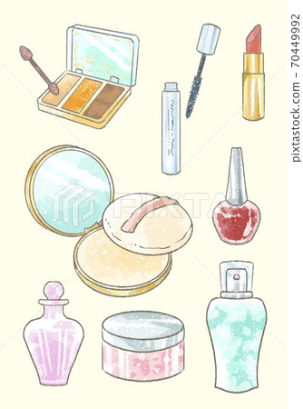 Illustration of a cosmetic set with a gentle touch 70449992