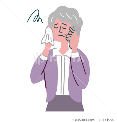 Female housewife, senior, mobile phone,... - Stock Illustration ...