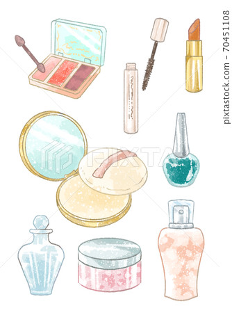 Illustration of a cosmetic set with a gentle touch 70451108