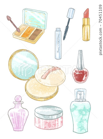 Illustration of a cosmetic set with a gentle touch 70451109