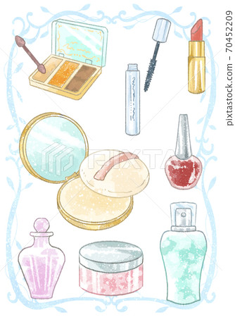 Illustration of a cosmetic set with a gentle touch 70452209