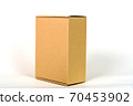 Brown tray or brown paper package or cardboard box with soft shadow. 70453902