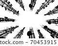 .Silhouette of the antenna cell phone of cellular and communication system tower on white background, Telecommunication tower perspective. technology concept. 70453915