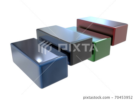 3D render - model of cubes isolated on white. 3D render - model of cubes isolated on white. 70453952